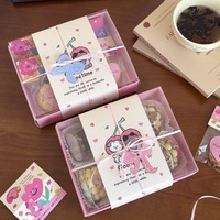 Rosa Macaron-Schokoladen-Geschenkbox - Kunstpapier-Dessert-Keksbox mit Hochglanzlaminierung