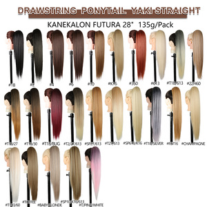 Julianna Bán Buôn Kanekalon Futura Sợi Dài Xoăn Hairpieces Bọc Xung Quanh <span class=keywords><strong>Clip</strong></span> Dây Kéo Tổng Hợp Ponytails Phần Mở Rộng Tóc - Product Image 4