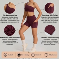 Ensemble de yoga 2 pièces pour femme, taille haute, personnalisé, léger, respirant, anti-transpiration, avec soutien-gorge de sport sculptant et short, pour la gym