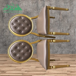 Chaise de salle à manger de luxe moderne Wayon, dossier unique à boutons capitonnés et <span class=keywords><strong>médaillon</strong></span>, pour hôtel de charme - Product Image 3