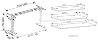 Cadre de bureau réglable en hauteur à double moteur économique, bureau debout électrique réglable pour mobilier de bureau de luxe