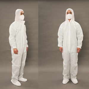 Certificat CE OEM Accepté Blanc <span class=keywords><strong>PP</strong></span> PE Microporeux Jetable Antistatique Hazmat Costumes Respirant Peintres Combinaisons - Product Image 1