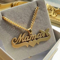 Collier délicat en acier inoxydable plaqué or PVD 14k 18k pour femme, bijou de la Fête des Mères, collier « Mama » pour maman