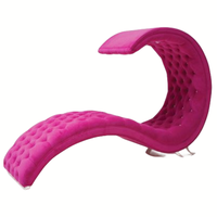 Fauteuil d'appoint en forme de S Sinofur, couleur rose, canapé pour club