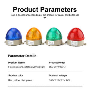 Feu de signalisation stroboscopique 12V 24V 220V LED-3072, voyant lumineux rond clignotant, lampe LED, signal d'avertissement de sécurité, alarme - Product Image 2