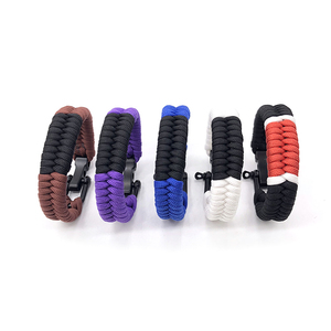 Diversi tipi 550 <span class=keywords><strong>bracciale</strong></span> <span class=keywords><strong>Paracord</strong></span> all'aperto di sopravvivenza intrecciato braccialetti di corda con dimensioni regolabili nastro brasiliano Jiu-Jitsu - Product Image 4