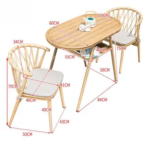 Modern Rattan Dining Set New Outdoor Family Garden Furniture Including Chairs and Table