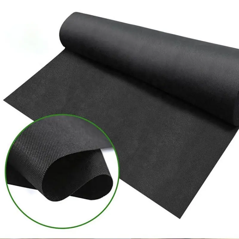 100% Pp polypropylène agricole noir Spunbond biodégradable Pp rouleaux de tissu non tissé