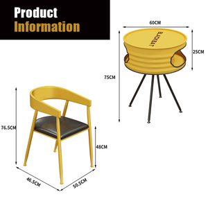 Set Tavolo Alto e Sedie in Ferro Industriale per Ristorante - Ecologico e Facile da Pulire per Palestre, Hotel e Uso Esterno - Product Image 3