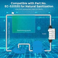 Cellule d'électrolyse compatible Pentair IC40, remplacement 520555, 40000 gallons, pour chlorinateur de piscine