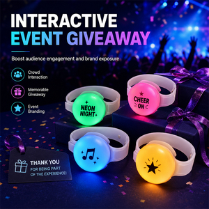 สายรัดข้อมือ LED สำหรับคอนเสิร์ต กำไลเรืองแสง สายรัดข้อมือเรืองแสงสำหรับผู้ชม พิมพ์ลายตามสั่ง อุปกรณ์สำหรับเวทีแบบอินเทอร์แอคทีฟ - Product Image 4