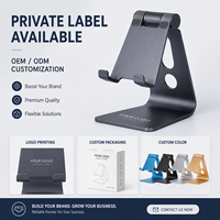 Grande taille 360 degrés multi-angle réglable argent portable support de tablette de bureau matériau en alliage d'aluminium durable
