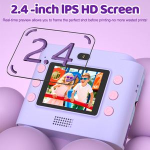 Appareil photo instantané pour enfants 4800W à double objectif, enregistreur vidéo HD 1080P, imprimante multicolore, jouet selfie dessin animé avec batterie 1500mAh - Product Image 6