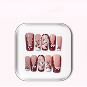 <span class=keywords><strong>Uñas</strong></span> Postizas <span class=keywords><strong>de</strong></span> Gel Pintadas a Mano <span class=keywords><strong>de</strong></span> Alta Calidad, 10 Piezas, Hermosas y Lujosas <span class=keywords><strong>Uñas</strong></span> Acrílicas Hechas a Mano - Product Image 5