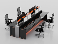 Console de commande modulaire en aluminium moderne Kesino, bureau incurvé certifié CE pour salle de contrôle et studio de diffusion