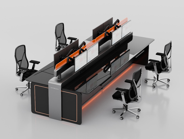 Kesino Modern Commercial Modular Aluminum Console Command Center Curved Desk CE Certified for Control Room & Broadcast Studio