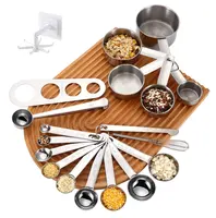 Ensemble de 13 cuillères et gobelets doseurs, 19 pièces, avec cuillère à nivellement/Clip Spaghetti pour la cuisson et la cuisson