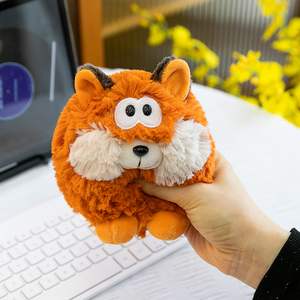 Ensemble de jouets en peluche d'animaux de la jungle - Chèvre, <span class=keywords><strong>loup</strong></span>, <span class=keywords><strong>renard</strong></span> et ours brun super doux, rembourrage en coton PP, compagnon anti-stress et cadeau - Product Image 6