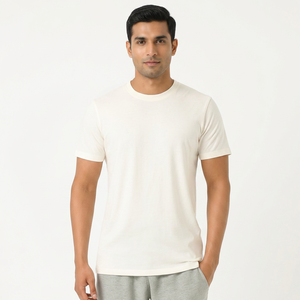 Men's Loose Formal Letter Quick Dry T-Shirt Lightweight 100% Cotton Silk Screen Printing Blank <b>Tee</b> <b>Plain</b> <b>White</b> Custom Logo - Product Image 1