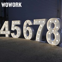 WOWORK Grandes lettres et chiffres lumineux LED RGB de 3, 4 et 5 pieds pour la décoration d'anniversaires, de mariages, de fêtes et d'événements