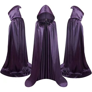 MADESHINE Cape de vampire noire en satin pour Halloween, style Renaissance, avec capuche, pour hommes et femmes, costume de cosplay très populaire - Product Image 5