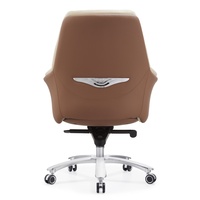 Chaise de bureau exécutive moderne en cuir à dossier haut avec réglage en hauteur et pivotant à 360° pour réunions et accueil des visiteurs