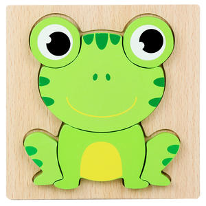 Jouet éducatif Montessori pour enfants de maternelle, puzzle 3D <span class=keywords><strong>en</strong></span> <span class=keywords><strong>bois</strong></span> sur le thème des animaux, avec planche de préhension manuelle - Product Image 6