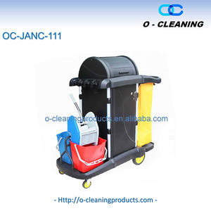 Chariot de nettoyage commercial O-Cleaning à 3 étagères, chariot de personnel d'entretien avec sac Oxford sur roues, chariot à outils de nettoyage haute capacité - Product Image 6