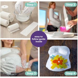 Kit de plâtre médical pour empreinte de ventre de grossesse, souvenir pour des moments mémorables de la grossesse, pour affichage en chambre d'enfant - Product Image 3