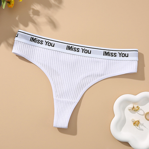 Delicias sensuales: venta al por mayor de bragas sensuales de cintura baja y tangas para niñas con cintura con letras - Product Image 5