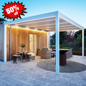 Jardín Aluminio Gazebo Pérgola Sistema 50% de descuento Impermeable Louvre Techo 3X3 3X4 <span class=keywords><strong>4X4</strong></span> 6X4m Persiana motorizada Pérgola - Product Image 5