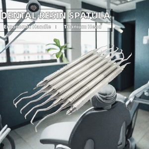 Espátulas de resina quirúrgica dental para composite, con cabeza de acero inoxidable de grado quirúrgico, mango grueso y agarre ergonómico, manual. - Product Image 2