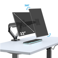 Support mural ergonomique pour ordinateur de bureau avec gestion des câbles réglable, double bras de moniteur à ressort, neuf