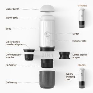 Macchina da Caffè Portatile Autoriscaldante in Acciaio Inox, Alimentata a Batteria USB, Compatibile con <span class=keywords><strong>Capsule</strong></span> - Product Image 3