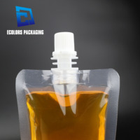 En stock – Sachet plastique transparent avec bec verseur pour emballage alimentaire et boissons (50ml, 100ml, 200ml, 300ml, 500ml, 600ml)