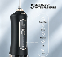 Irrigateur buccal portable rechargeable IPX7, 5 modes, irrigateur oral sans fil, brossette à eau pour le nettoyage des dents, utilisation à domicile