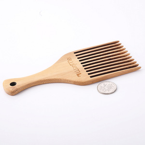Peigne à dents larges en bambou, outil de coiffure pour salon, grande taille - Product Image 4