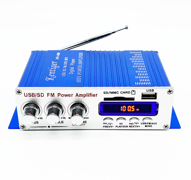 HY-400 BLUE Digital Designs Mini Car Power Amplifier With MP3 Player