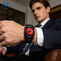 Reloj de pulsera para hombre de estilo cyberpunk único, esfera verde esmeralda, pulsera de eslabones integrada, caja ovalada minimalista, reloj de pulsera masculino a la moda