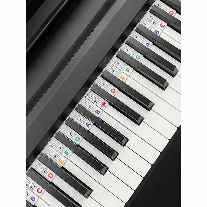 1PC Reusable Silicone Piano Notes Guide for 61/88-Key Full Size Easy-To-Install Easy-To-Remove Keyboard Note Labels Sound Proof
