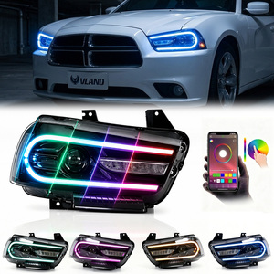 Faros Delanteros VLAND de Repuesto Personalizados con Luces LED RGB para <span class=keywords><strong>Dodge</strong></span> <span class=keywords><strong>Charger</strong></span> RT <span class=keywords><strong>SXT</strong></span> SRT SRT8 2011 2012 2013 2014 - Product Image 1
