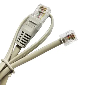 RJ45 8P8C公到RJ11 6P4C RJ12 6P6C公连接器模块化插孔到以太网转换器适配器贴片电缆