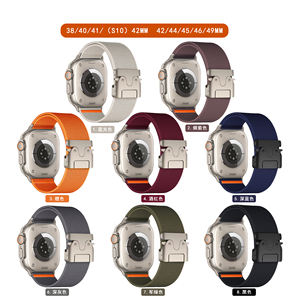 Correa de reloj con hebilla de paracaídas de nailon elástico para Apple Watch Ultra 2 49mm Band para Iwatch Series 10 9 8 7 6 38 40 <span class=keywords><strong>41</strong></span> 42 45 46 Mm - Product Image 2