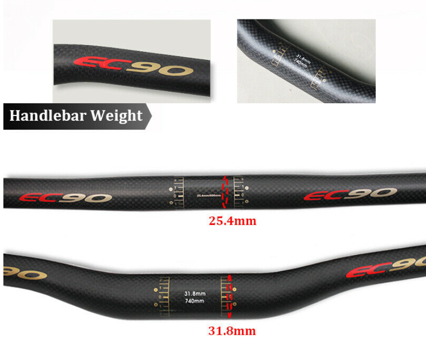 Tige De Guidon VTT En Carbone - 17° - Diamètre 31.8 Mm - Ultralégère Et Solide