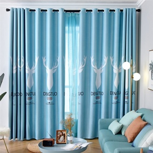 China Yellow Elk Digital Printing Decorative Beads Curtains for Windows Smart Home Grommet Curtains// - Product Image 3