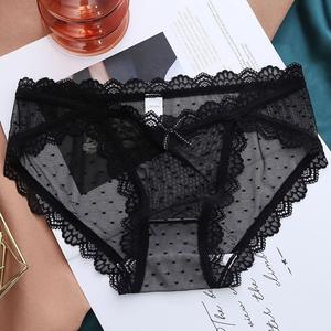 Kadının şeffaf dantel Panteis seksi See-through Mesh Bikini sevimli genç kız şık iç çamaşırı sıcak nefes pantolon - Product Image 4