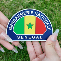 Nouveau design 2026 – Patch en caoutchouc du drapeau du Sénégal, patch PVC souple 2D/3D personnalisé pour uniforme, badge à scratch