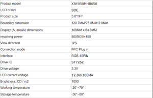 Màn hình TN TFT <span class=keywords><strong>5</strong></span> <span class=keywords><strong>inch</strong></span> với độ phân giải 800x480 ánh sáng mặt trời có thể đọc được màn hình cảm ứng điện dung mô-đun LCD - Product Image 5