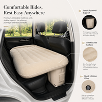 Matelas pneumatique de voiture avec surface en PVC floqué et support pour les pieds, lit de voyage portable pour siège arrière avec pompe 12V pour marque privée