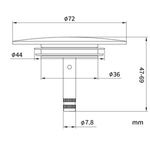 Tapón Universal para Bañera, Diámetro 72mm, Tapón de Bañera de Alta Calidad, Material de Latón Cromado, Altura Ajustable, Sellado Hermético - Product Image 2